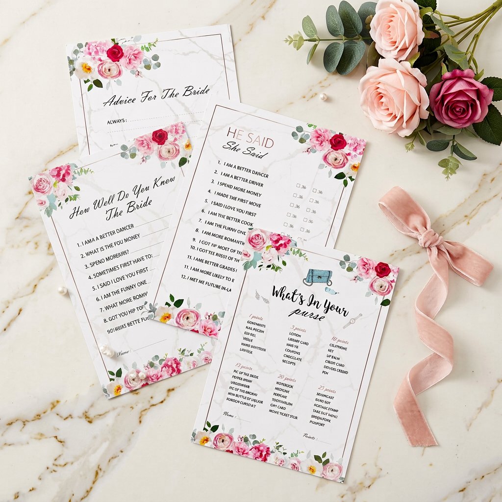Party Games Bridal Shower - Conjunto de Cartas de Jogos para