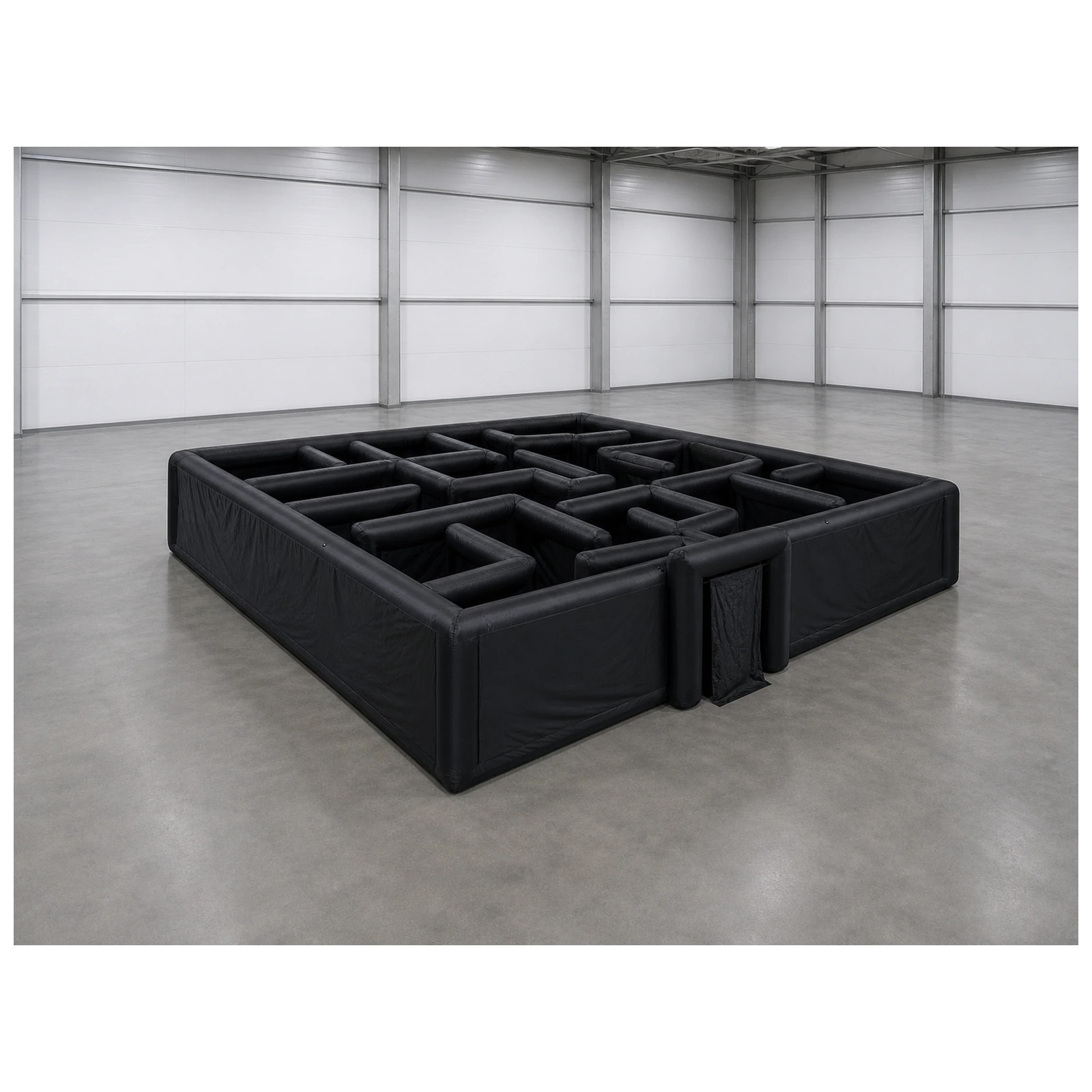 Party Games Kids Outdoor - Labirinto Inflável Grande Preto Liso 12X12m