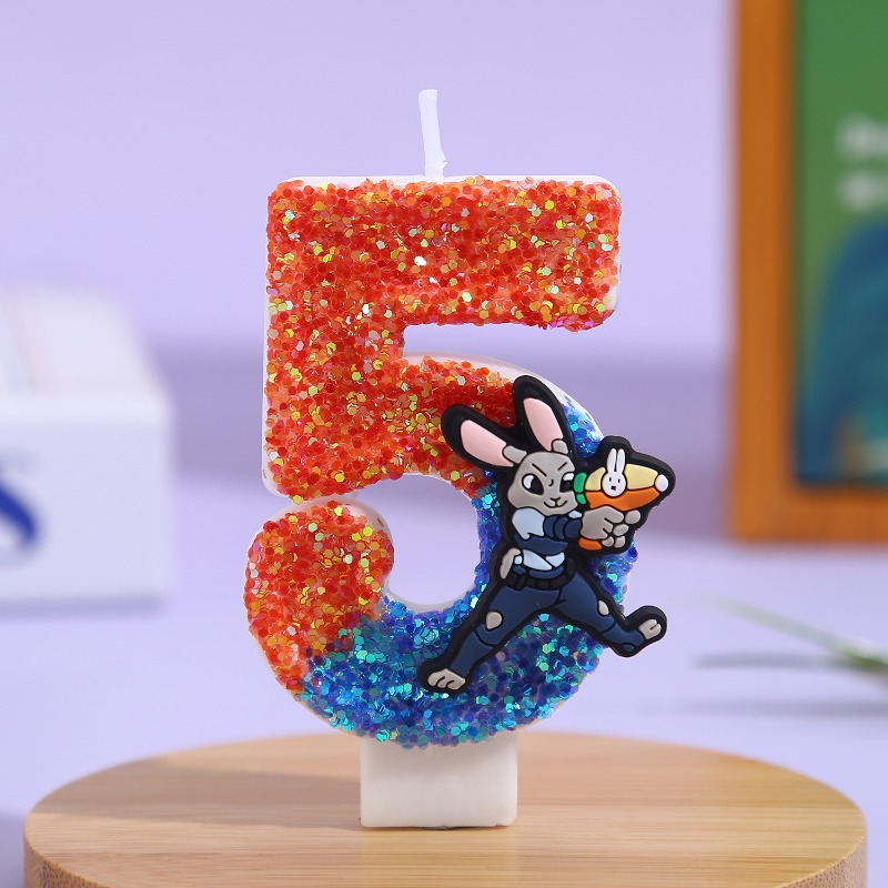 Zootopia Party Games - Vela de Aniversário 3D com Tema