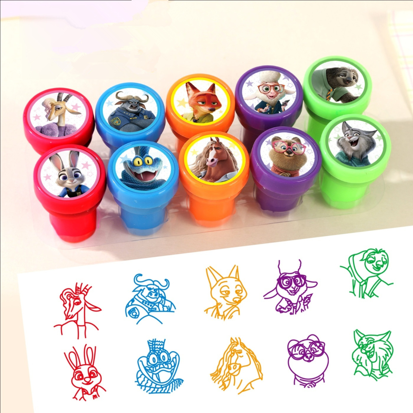 10 Peças de Carimbos Zootopia  - Zootopia Party Games avaliação e preço