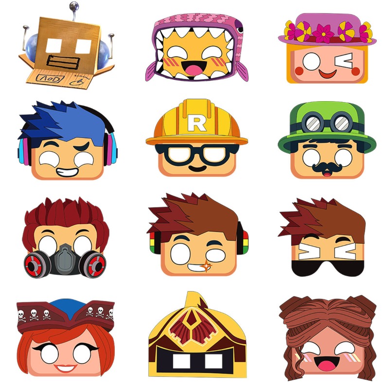 12 Máscaras de Papel com Tema  - Party Games In Roblox avaliação e preço